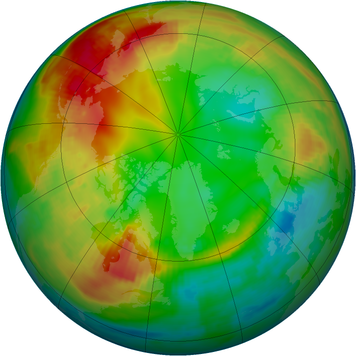 Arctic ozone map for 01 February 2000